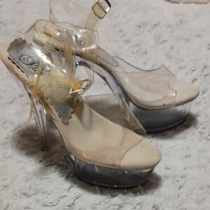 Size 9 Light Up Clear Stiletto Platform Heels